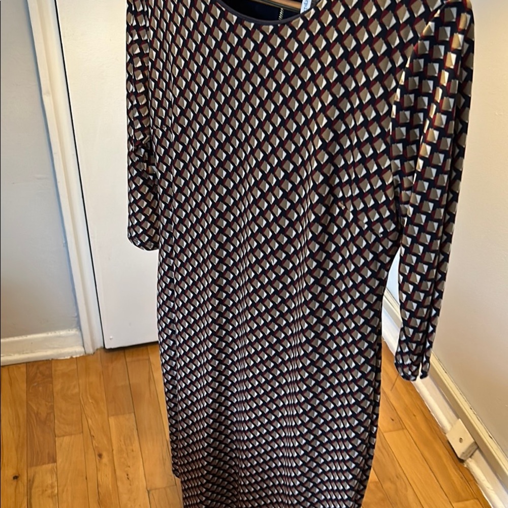 Purple Rain Black and White Sheath Dress Long Sleeve